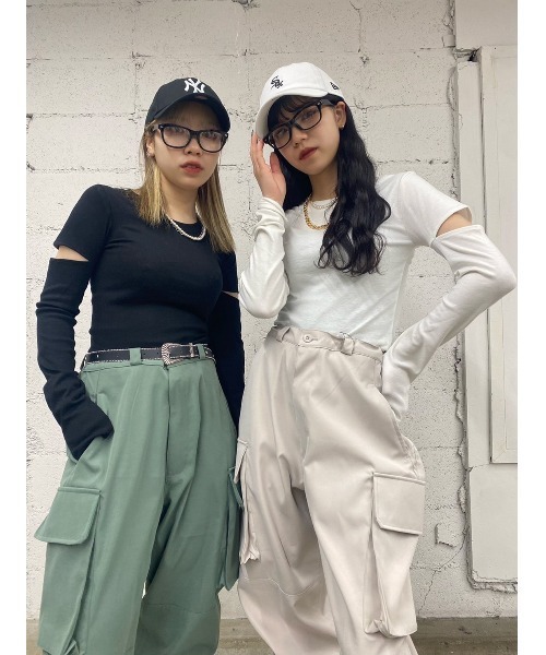 WC(ダブル シー)の「スリーブカットアウトトップス(Tシャツ/カットソー・レディース・ブラック/ホワイト・FREE)」の12枚目の写真