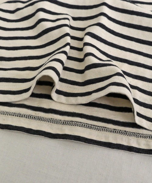 Malle（マル）の「malle ヴィンテージフォギーボーダーMalleテープパフTシャツ（Tシャツ/カットソー・レディース・グレー系その他・FREE）」の6枚目の写真