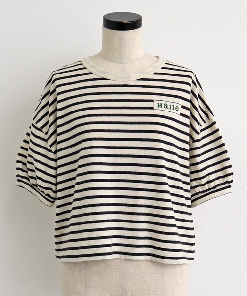 Malle（マル）の「malle ヴィンテージフォギーボーダーMalleテープパフTシャツ（Tシャツ/カットソー・レディース・グレー系その他・FREE）」の7枚目の写真