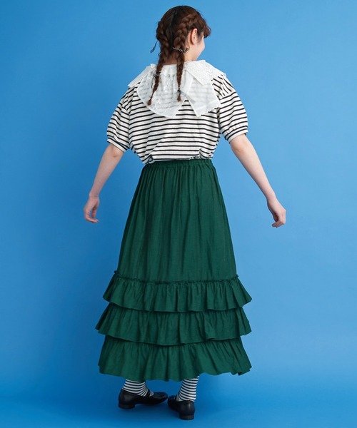 Malle（マル）の「malle ヴィンテージフォギーボーダーMalleテープパフTシャツ（Tシャツ/カットソー・レディース・グレー系その他・FREE）」の13枚目の写真