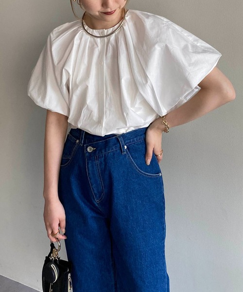 CAPRICIEUX LE'MAGE(カプリシューレマージュ)の「バルーンシャツ(シャツ/ブラウス・レディース・ホワイト/ブラック/ピンク・FREE)」の2枚目の写真