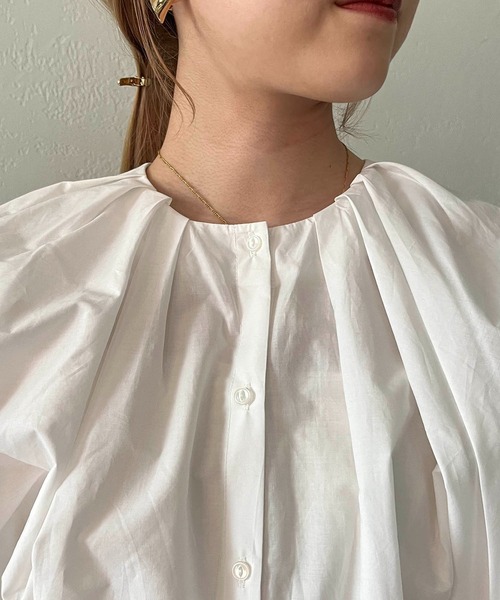 CAPRICIEUX LE'MAGE(カプリシューレマージュ)の「バルーンシャツ(シャツ/ブラウス・レディース・ホワイト/ブラック/ピンク・FREE)」の6枚目の写真