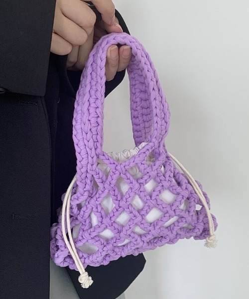 MAISON BREEZE(メゾンブリーズ)の「【MAISON BREEZE】ミニメッシュバッグSCCH91(ハンドバッグ・レディース・サックスブルー/ミント/ピンク/イエロー/オレンジ/ネイビー・FREE)」の2枚目の写真