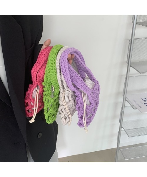 MAISON BREEZE(メゾンブリーズ)の「【MAISON BREEZE】ミニメッシュバッグSCCH91(ハンドバッグ・レディース・サックスブルー/ミント/ピンク/イエロー/オレンジ/ネイビー・FREE)」の13枚目の写真