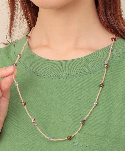 チチカカ(チチカカ)の「フロルビーズネックレス(ネックレス・レディース・ブルー/ブラウン・FREE)」の1枚目の写真