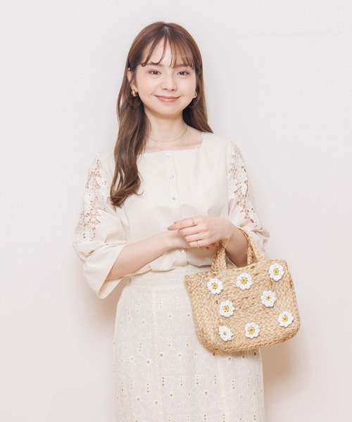 flower（フラワー）の「ボタニカルスリーブブラウス（シャツ/ブラウス・レディース・カーキ/アイボリー・FREE）」の9枚目の写真