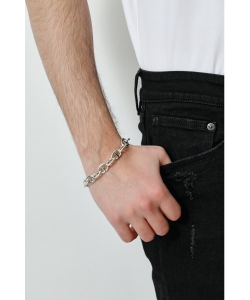 AZUL by moussy（アズールバイマウジー）の「ANCHOR CHAIN BRACELET/アンカーチェーンブレスレット（ブレスレット・メンズ・シルバー・FREE）」の6枚目の写真