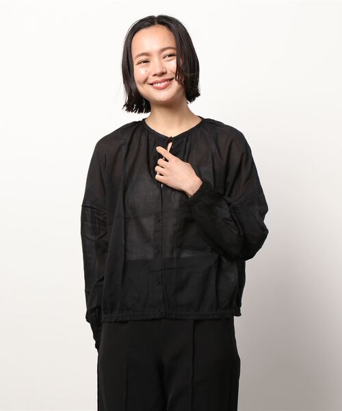 Samansa Mos2 blue（サマンサモスモスブルー）の「ボイルブラウス（シャツ/ブラウス・レディース・イエロー/ネイビー/ブラック/ベージュ・ﾌﾘ-）」の13枚目の写真