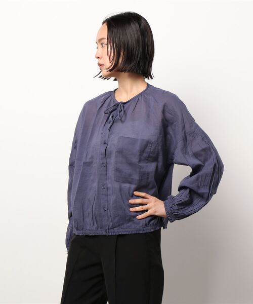 Samansa Mos2 blue（サマンサモスモスブルー）の「ボイルブラウス（シャツ/ブラウス・レディース・イエロー/ネイビー/ブラック/ベージュ・ﾌﾘ-）」の14枚目の写真