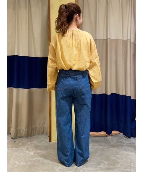 Samansa Mos2 blue（サマンサモスモスブルー）の「ボイルブラウス（シャツ/ブラウス・レディース・イエロー/ネイビー/ブラック/ベージュ・ﾌﾘ-）」の6枚目の写真