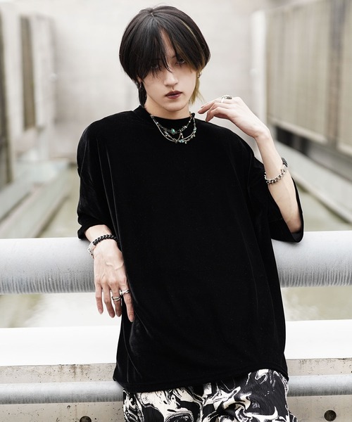 G.O.C（ジーオーシー）の「オーバーサイズ サマー ベロア TEE（Tシャツ/カットソー・メンズ・ワイン/グレー/ブラック/ブルーグリーン/パープル・LARGE/MEDIUM）」の2枚目の写真
