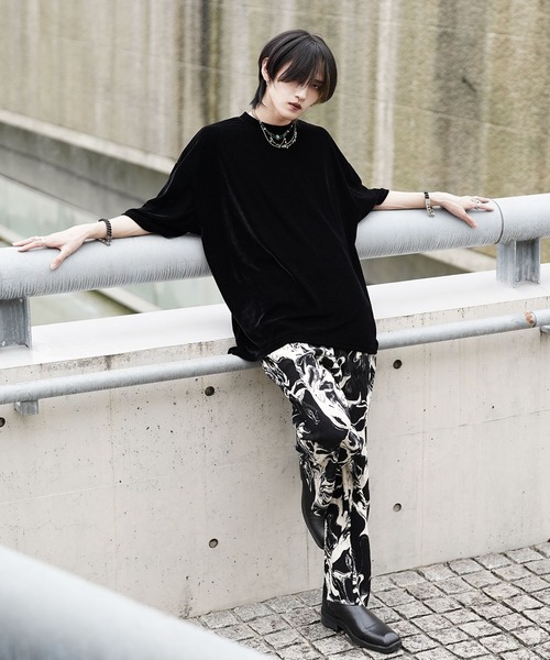 G.O.C（ジーオーシー）の「オーバーサイズ サマー ベロア TEE（Tシャツ/カットソー・メンズ・ワイン/グレー/ブラック/ブルーグリーン/パープル・LARGE/MEDIUM）」の6枚目の写真
