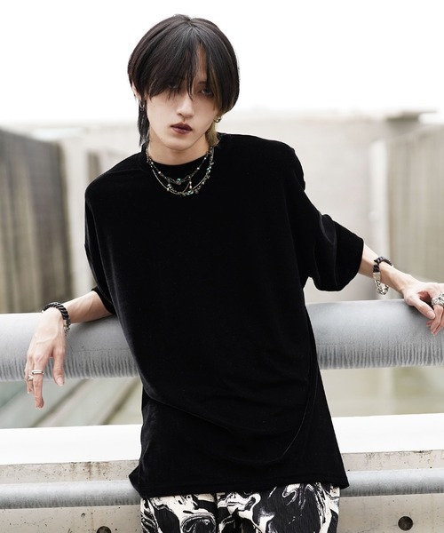G.O.C（ジーオーシー）の「オーバーサイズ サマー ベロア TEE（Tシャツ/カットソー・メンズ・ワイン/グレー/ブラック/ブルーグリーン/パープル・LARGE/MEDIUM）」の7枚目の写真