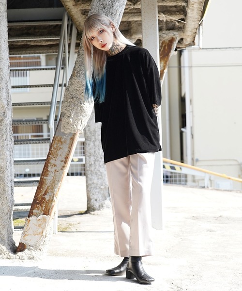 G.O.C（ジーオーシー）の「オーバーサイズ サマー ベロア TEE（Tシャツ/カットソー・メンズ・ワイン/グレー/ブラック/ブルーグリーン/パープル・LARGE/MEDIUM）」の9枚目の写真