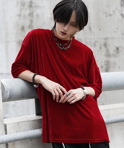 G.O.C（ジーオーシー）の「オーバーサイズ サマー ベロア TEE（Tシャツ/カットソー・メンズ・ワイン/グレー/ブラック/ブルーグリーン/パープル・LARGE/MEDIUM）」の15枚目の写真