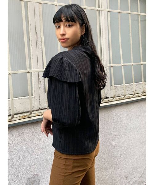 EMODA（エモダ）の「カバーハイネックブラウス（シャツ/ブラウス・レディース・ミント/ホワイト/ブラック・FREE）」の5枚目の写真