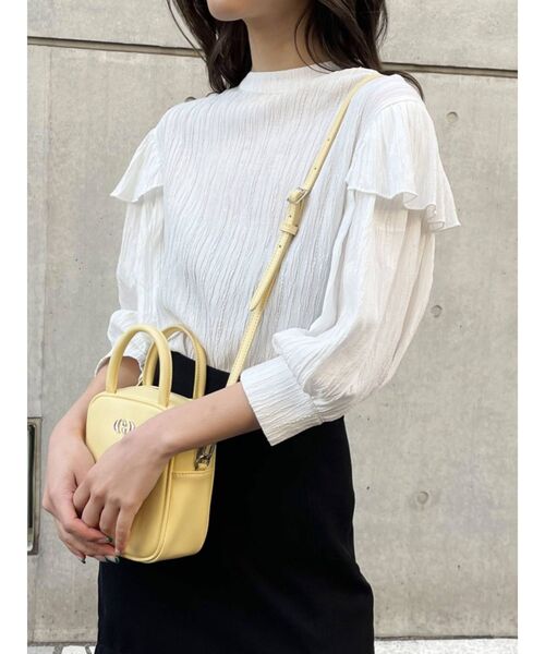 EMODA（エモダ）の「カバーハイネックブラウス（シャツ/ブラウス・レディース・ミント/ホワイト/ブラック・FREE）」の8枚目の写真