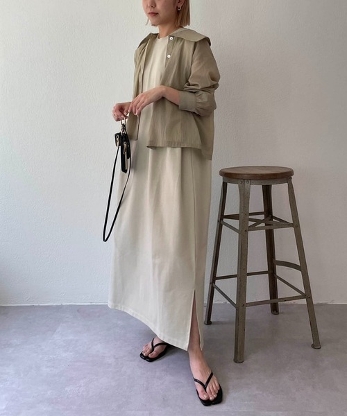 CAPRICIEUX LE'MAGE（カプリシューレマージュ）の「〈WEB限定〉BOXタックカットワンピース（ワンピース・レディース・ブラック/オフホワイト/グリーン・FREE）」の12枚目の写真