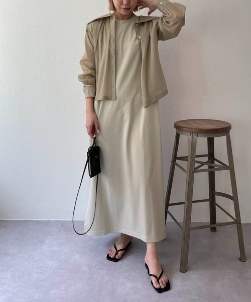 CAPRICIEUX LE'MAGE（カプリシューレマージュ）の「〈WEB限定〉BOXタックカットワンピース（ワンピース・レディース・ブラック/オフホワイト/グリーン・FREE）」の14枚目の写真