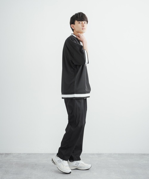Rocky Monroe（ロッキーモンロー）の「オーバーサイズ メッシュラインリブ Vネックビッグシルエット半袖Tシャツ（Tシャツ/カットソー・メンズ・ブラック/グリーン/グレー/ホワイト・L/M）」の10枚目の写真