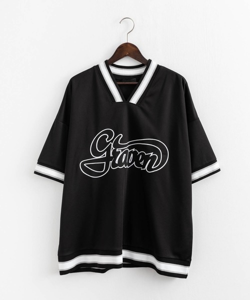 Rocky Monroe（ロッキーモンロー）の「オーバーサイズ メッシュラインリブ Vネックビッグシルエット半袖Tシャツ（Tシャツ/カットソー・メンズ・ブラック/グリーン/グレー/ホワイト・L/M）」の17枚目の写真