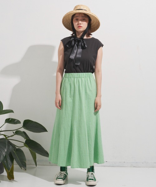 MERLOT（メルロー）の「フレンチスリーブトップス（Tシャツ/カットソー・レディース・ホワイト/ブラック/ピンク/オレンジ/グリーン・FREE）」の18枚目の写真