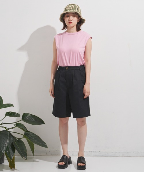 MERLOT（メルロー）の「フレンチスリーブトップス（Tシャツ/カットソー・レディース・ホワイト/ブラック/ピンク/オレンジ/グリーン・FREE）」の20枚目の写真