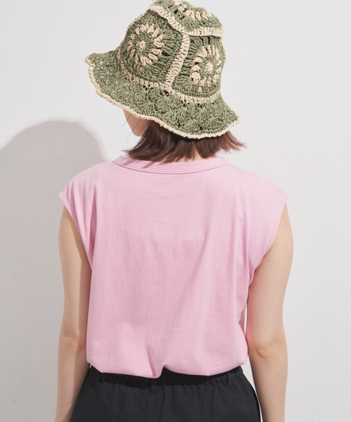 MERLOT（メルロー）の「フレンチスリーブトップス（Tシャツ/カットソー・レディース・ホワイト/ブラック/ピンク/オレンジ/グリーン・FREE）」の14枚目の写真