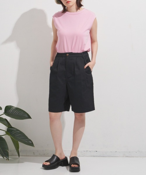 MERLOT（メルロー）の「フレンチスリーブトップス（Tシャツ/カットソー・レディース・ホワイト/ブラック/ピンク/オレンジ/グリーン・FREE）」の8枚目の写真