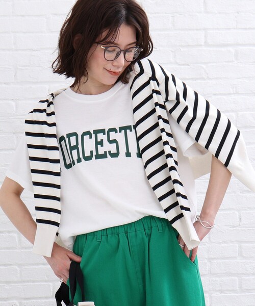 SHOO・LA・RUE(シューラルー)の「◆カレッジロゴプリントTシャツ(Tシャツ/カットソー・レディース・チャコールグレー/ホワイト系・01/02/03)」の11枚目の写真