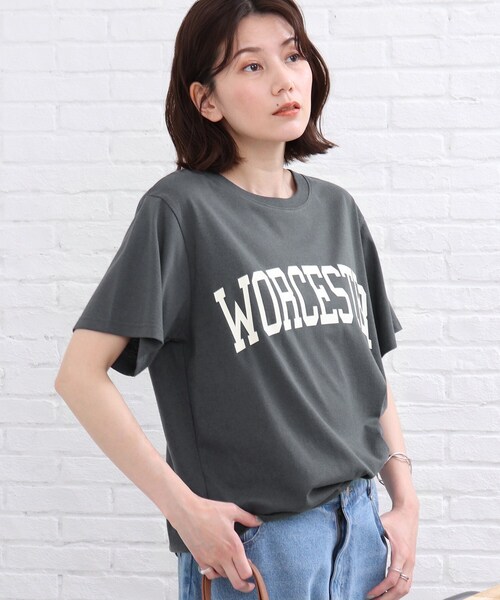 SHOO・LA・RUE(シューラルー)の「◆カレッジロゴプリントTシャツ(Tシャツ/カットソー・レディース・チャコールグレー/ホワイト系・01/02/03)」の18枚目の写真