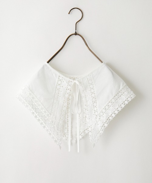 JF Ready Made（ジェイエフレディメイド）の「[Jf Ready Made/ジェイエフレディメイド] コットンレース 2WAY付け襟（付け襟・レディース・ホワイト/ブラック・F）」の5枚目の写真