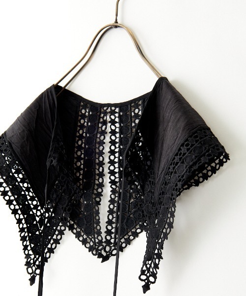 JF Ready Made（ジェイエフレディメイド）の「[Jf Ready Made/ジェイエフレディメイド] コットンレース 2WAY付け襟（付け襟・レディース・ホワイト/ブラック・F）」の8枚目の写真