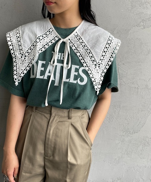 JF Ready Made（ジェイエフレディメイド）の「[Jf Ready Made/ジェイエフレディメイド] コットンレース 2WAY付け襟（付け襟・レディース・ホワイト/ブラック・F）」の9枚目の写真