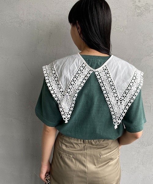 JF Ready Made（ジェイエフレディメイド）の「[Jf Ready Made/ジェイエフレディメイド] コットンレース 2WAY付け襟（付け襟・レディース・ホワイト/ブラック・F）」の6枚目の写真