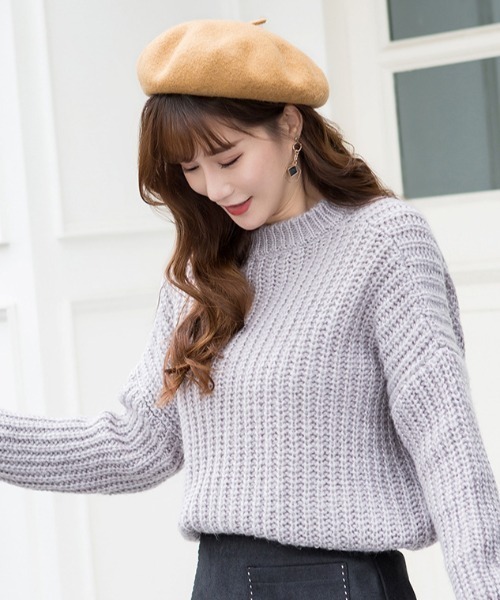 Auntie Rosa（アンティローザ）の「美シルエット フェルト ベレー帽（ハンチング/ベレー帽・レディース・ベージュ/グレー・ONE SIZE）」の4枚目の写真