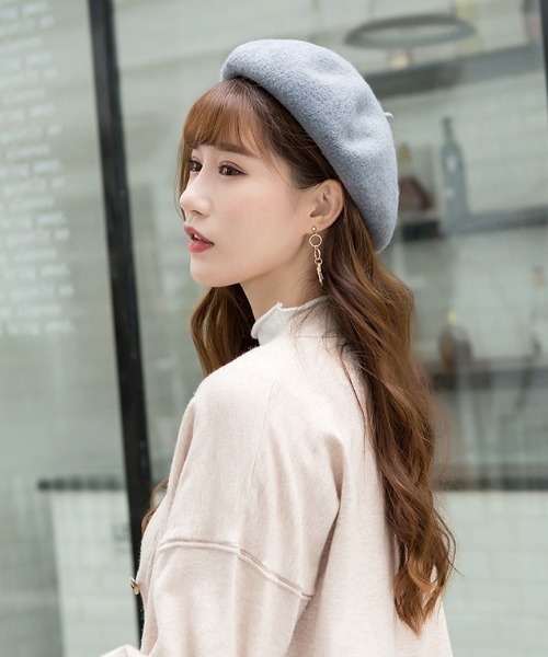 Auntie Rosa（アンティローザ）の「美シルエット フェルト ベレー帽（ハンチング/ベレー帽・レディース・ベージュ/グレー・ONE SIZE）」の3枚目の写真