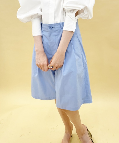 EDIT. FOR LULU(エディットフォールル)の「TCタイプライターハーフタックパンツ(その他パンツ・レディース・ブラック/サックスブルー・36/34)」の2枚目の写真