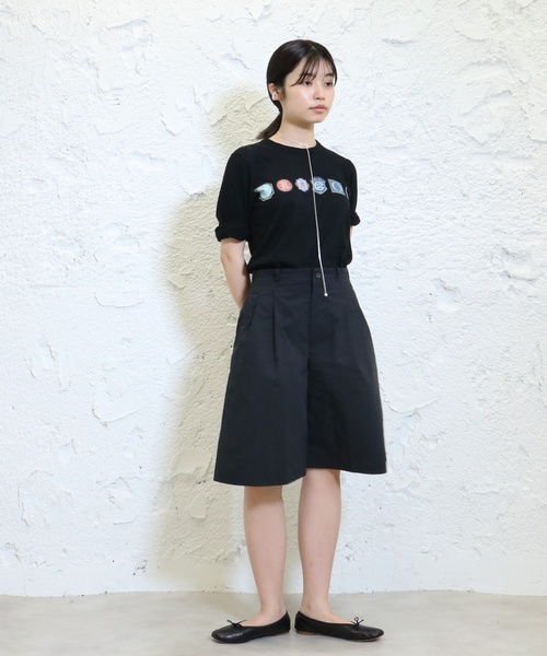 EDIT. FOR LULU(エディットフォールル)の「TCタイプライターハーフタックパンツ(その他パンツ・レディース・ブラック/サックスブルー・36/34)」の3枚目の写真