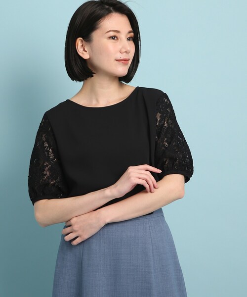 手洗い可 Sunauna スーナウーナ のシャツ ブラウス Store Sunauna スーナウーナ のファッション 袖レースブラウス
