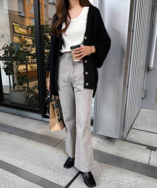 定価55,000 JAMES PERSE コットンブラックデニム フレアパンツ セール  