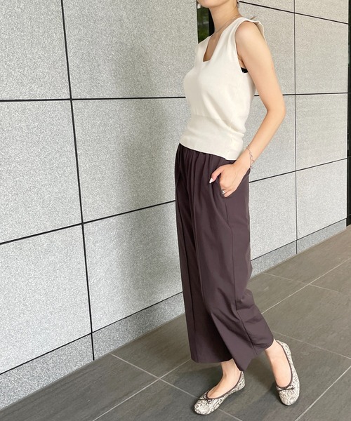 StyleSea(スタイルシー)の「クールタッチセンタータックストレッチスラックスパンツ(スラックス・レディース・ブルー/チャコール・FREE)」の13枚目の写真