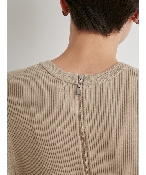 エミ　emmi atelier ニットドッキングタフタワンピース アイボリー エミ emmi atelier ニットドッキングタフタワンピース