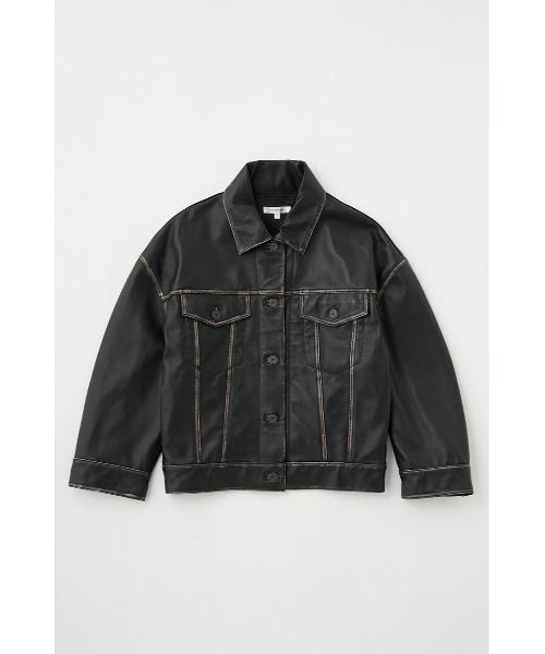 MOUSSY(マウジー)の「AGED LEATHER ジャケット(ライダースジャケット・レディース・ブラック・FREE)」の4枚目の写真