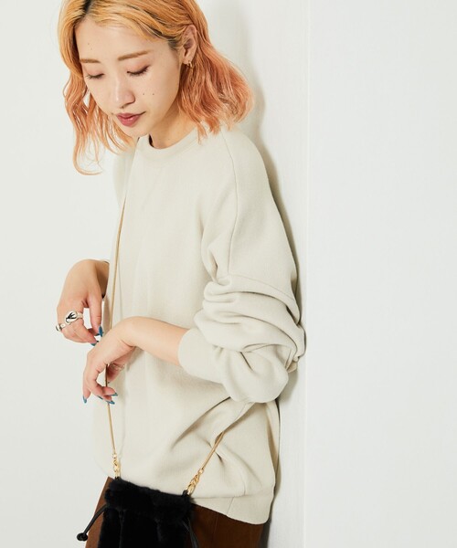 FREAK'S STORE(フリークスストア)の「【WEB限定】スウェットライクニット(ニット/セーター・レディース・ナチュラル/ライトグレー/ブラック/ベージュ/レッド・フリ-)」の20枚目の写真