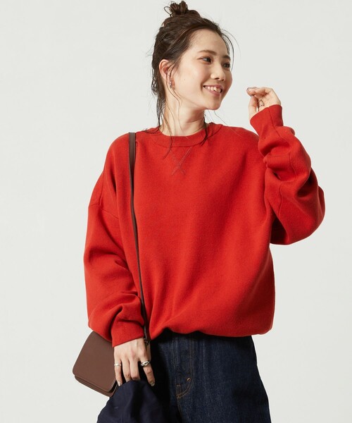 FREAK'S STORE(フリークスストア)の「【WEB限定】スウェットライクニット(ニット/セーター・レディース・ナチュラル/ライトグレー/ブラック/ベージュ/レッド・フリ-)」の15枚目の写真