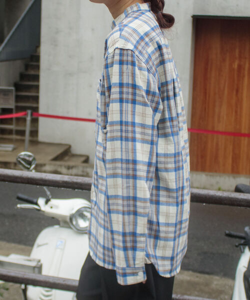 GEVACO（ゲバコ）の「【GEVACO/ゲバコ】バンドカラー ネルチェックシャツ（シャツ/ブラウス・メンズ・ブルー系その他/グリーン系その他/ブラック系その他・S/M/L）」の17枚目の写真