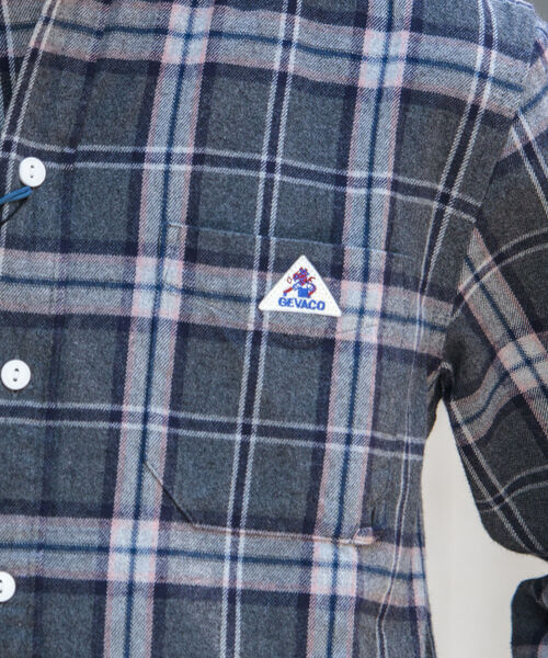 GEVACO（ゲバコ）の「【GEVACO/ゲバコ】バンドカラー ネルチェックシャツ（シャツ/ブラウス・メンズ・ブルー系その他/グリーン系その他/ブラック系その他・S/M/L）」の8枚目の写真