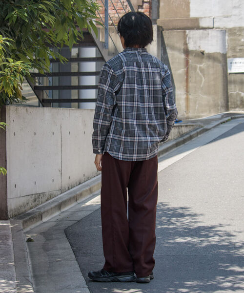 GEVACO（ゲバコ）の「【GEVACO/ゲバコ】バンドカラー ネルチェックシャツ（シャツ/ブラウス・メンズ・ブルー系その他/グリーン系その他/ブラック系その他・S/M/L）」の6枚目の写真