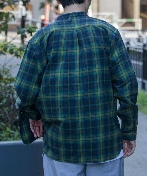 GEVACO（ゲバコ）の「【GEVACO/ゲバコ】バンドカラー ネルチェックシャツ（シャツ/ブラウス・メンズ・ブルー系その他/グリーン系その他/ブラック系その他・S/M/L）」の20枚目の写真